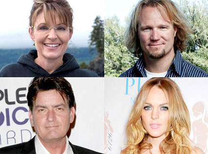 Sarah Palin, Kody Brown, Charlie Sheen, Lindsay Lohan Sarah Palin, Kody Brown, Charlie Sheen, Lindsay Lohan